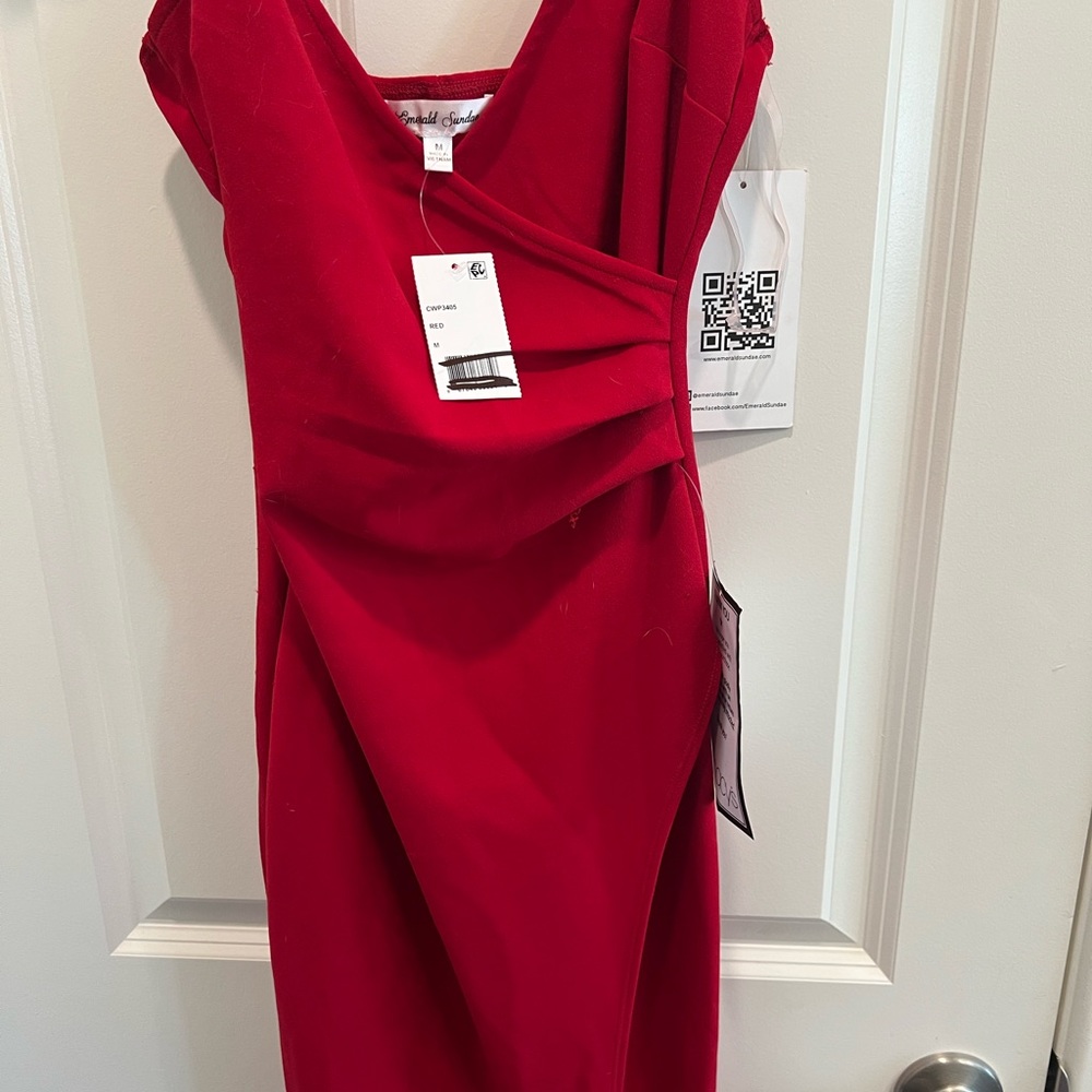 Red long formal dress